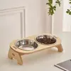 Alimentador para animais de estimação, tigela dupla de comida para gatos com design anti-queda, recipiente de alimentação de água para cães, tigela de comida para gatos, produtos para animais de estimação