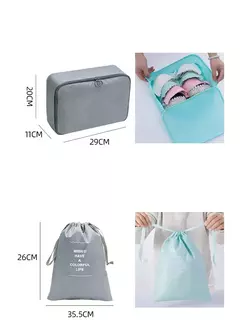 Travel Organizer Storage Bags Set, Mala de Embalagem Cubos, Casos Portáteis, Bagagem, Roupas, Bolsa Arrumada, Dobrável, 7 Pcs, 8 Pcs, 9 Pcs, 10 Pcs