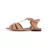 Sandálias boca de peixe com dedos abertos para mulheres, sapatos de couro luxuoso, fivela de metal, moda grande, 35-44