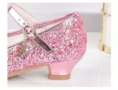 Sapato de salto alto de cristal infantil, sandálias de cristal, fivela, princesa sapato de dança, desempenho estudantil, couro, meninas, moda - loja online