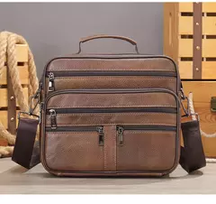 Bolsa de ombro de couro genuíno para homens Bolsa preta de couro, saco do mensageiro do escritório do negócio, saco crossbody masculino - comprar online