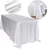 Retângulo cetim toalha de mesa para casamento, pano branco para o Natal, Baby Shower, aniversário, eventos, banquete, Home Decor, mesa de jantar