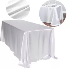 Retângulo cetim toalha de mesa para casamento, pano branco para o Natal, Baby Shower, aniversário, eventos, banquete, Home Decor, mesa de jantar