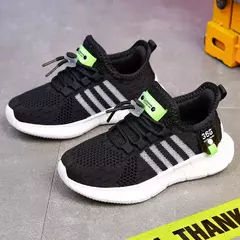 Moda calçados esportivos para crianças, tênis de malha respirável para meninos e meninas, sapatos leves ao ar livre - Wolf Magazine