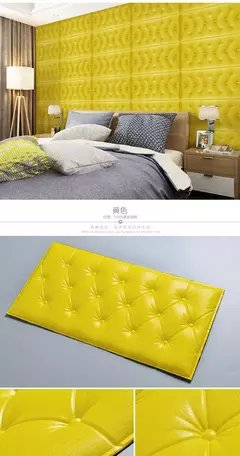 Adesivos de parede 3D para quarto e sala de estar, papel de parede autoadesivo, tatami espesso, tapete de parede anticolisão, almofada de espuma macia para crianças - comprar online