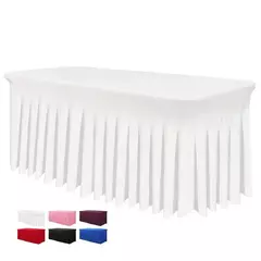 Tampas De Mesa Com Saia, Saias De Mesa Retangular, Tampas De Mesa De Poliéster, Toalha De Mesa Preta, Tampa De Mesa Do Spandex, 6 pés, 6 pés - Wolf Magazine