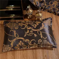 High End Jacquard Bedding Set, Luxo, Europeu, Conjuntos de cama de casamento, Rainha, American Satin, Double Duvet Cover, - loja online