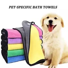 Toalha de banho macia de lã coral para animais de estimação, toalha de banho absorvente de secagem rápida, toalha de limpeza dupla face espessada, suprimentos para animais de estimação - comprar online