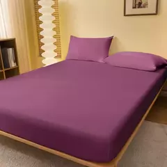 Imagem do Folha de cama Matte Solid Color, Capa para quarto, Cama sem fronhas, 1 PC