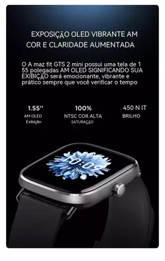 Amazfit-GTS 2 Mini Smartwatch para homens e mulheres, relógio esportivo à prova d'água, monitor de sono, display 68 + modos esportivos, presente
