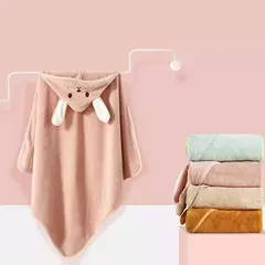 Unisex Absorvente Fast Soft Coral Fleece Toalha de banho com capuz, Roupão de banho do bebê, camisola, Baby Quilt, Wrap Bathroom, Ba, Warm, 1 Piece - loja online