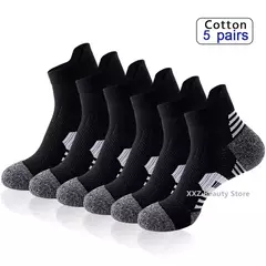 Meias esportivas de fitness profissional para homens e mulheres, fundo de toalha, antiderrapante, corrida, basquete, treinamento, secagem rápida, 5 pares - comprar online