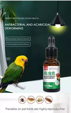 Papagaios e pombos deworming, piolhos de penas, roundworms, pulgas e piolhos, desworming dentro e fora 10ml na internet