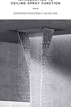 Sistema de chuveiro de bronze preto de luxo wall-mounted led display digital design frio & quente duplo-controle de 4 funções torneira de chuveiro de teto - comprar online