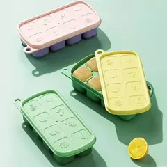 Bandeja de gelo do silicone do produto comestível PP, Caixa do suplemento alimentar, baixa temperatura com tampa, fácil de limpar, caixa do molde do bolo do arroz do bebê das crianças - comprar online