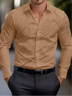 Camisa casual padrão meteoro de colarinho de botão masculino, macio e confortável blusa esportiva, tamanho XS-6XL, moda, novo - comprar online
