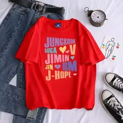 T-shirt estampada Bts para homens e mulheres, Jungkook, Jimin, V, J-Hope, manga curta, moda casual, qualidade superior - comprar online