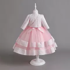 3-9T primavera verão crianças meninas casaco de festa sem mangas conjuntos de vestidos ternos - Wolf Magazine