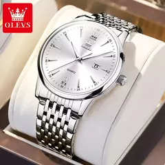 OLEVS-Relógios de luxo high-end para homens, relógios originais de aço inoxidável, marca top, relógio de quartzo, relógio manual, moda - loja online