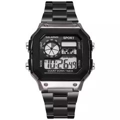 YIKAZE-Relógio masculino de luxo em aço inoxidável, relógios digitais militares, relógio impermeável, relógio de pulso LED - loja online