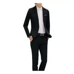 Conjunto de terno de casamento Slim Fit masculino, blazers masculinos, traje de negócios, trajes formais, preto clássico, 2 peças - comprar online