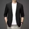 Blazer ultrafino e leve para homens, jaqueta casual, terno elástico respirável, sólido, anti-rugas, tamanho grande, primavera, outono