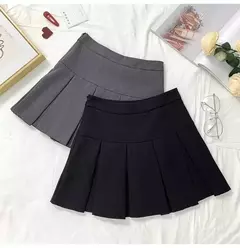 Imagem do Mini vestido de cintura alta feminino, Cinza, Emagrecimento, Versátil, Anti-Exposição, Saia Linha A, Design, Sentido, Primavera, Outono, Novo, 2022