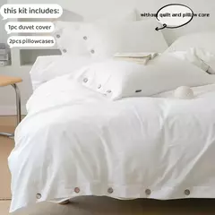 Conjunto de edredão duplo, Conjunto de cama de algodão torção sólida, Quilt Cover King Size, 100% Algodão, 220x240, 3Pcs na internet