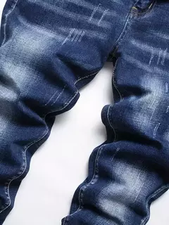 Calça jeans casual stretch reta masculina, azul, preta, clássica, calça de trabalho, roupa de marca masculina, moda