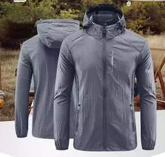 Verão Ao Ar Livre Quick Dry Sun-Protective Thin Jacket Homens Caminhadas Pesca Ciclismo Com Capuz Ginásio Esporte Blusão Ultra Light Coats na internet