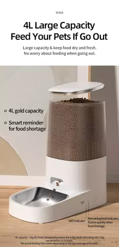Rojoeco alimentador automático para gatos, animal de estimação, wi-fi inteligente, dispensador de comida para gatos, controle remoto, alimentador automático para cães e gatos, acessórios de comida seca - Wolf Magazine