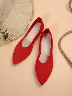 Sapatos baixos de dedo apontado para mulheres, Cor sólida, Sapatos de malha, Mocassins casuais, Sapatilhas respiráveis - Wolf Magazine