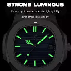 Poedagar relógio de luxo negócios à prova dwaterproof água masculino relógio luminoso data aço inoxidável quadrado quartzo relógio masculino reloj hombre 2024 novo - Wolf Magazine