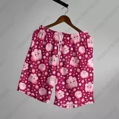 Calção de bolso casual masculino com cordão, desenho animado animal engraçado, streetwear respirável, calça praia, moda verão - Wolf Magazine