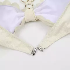 Conjunto sexy de biquíni feminino, sutiã de renda, mini saia, férias de praia, fato de banho feminino casual, 2 peças, verão