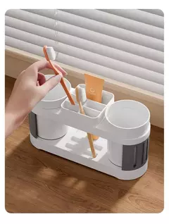 Conjunto Copo Escova de Dentes e Enxaguante Bocal, Prateleira de Creme Dental, Simples e Avançado, Tudo-em-Um, Lavagem do Banheiro, Porta-copos, Novo na internet