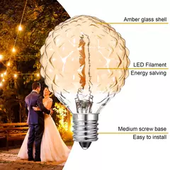 Conectável Diamond Outdoor Light Guirlanda, impermeável Jardim Fairy Lights, Natal Decorativo String Light, E12, 220V, G40