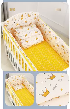 Universo Espaço Algodão cama do bebê Set, Crib Roupa de cama, Kids 'Bedroom Decor, Baby Girl and Boy's Crib, Bed Bumper, Bedsheet and Pillow, 6PCs - Wolf Magazine