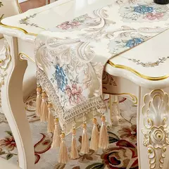 Toalha De Mesa Floral Bordada, Corredor De Mesa De Luxo Europeu, Placemats De Jantar Jacquard, Corredores De Café Em Casa