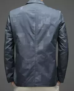 Blazers e roupas de peito único para homens, jaqueta grande, casacos casuais, roupas da moda, plus size, azul, nova primavera