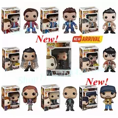 Funko pop sobrenatural sam 93 dean 94 castiel asas sangue castiel 95 charlie 176 crowley 200 bobby cantor 305 figura de ação brinquedos