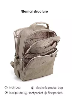 Mochila impermeável de nylon para homens e mulheres, mochila leve para laptop, na internet