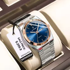 POEDAGAR-Relógio de pulso quartzo de luxo masculino com caixa, relógios esportivos impermeáveis, luminoso, data semana, aço inoxidável, relógio masculino - comprar online