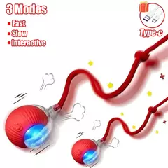 Novo gato bola interativa brinquedo bola de rolamento automático falso cauda recarregável inteligente animal de estimação brinquedo elétrico cão gato treinamento imitar mouse - comprar online