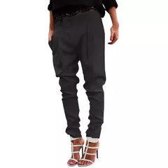 Mulheres chique moda escritório wear harem lápis calças 2023 novo elástico na cintura botão feminino calças casuais streetwear - Wolf Magazine