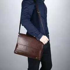 Maleta de couro PU para homens, sacola nova, bolsa de computador retro, designer lateral, bolsa crossbody mensageiro, bolsa de ombro portátil na internet