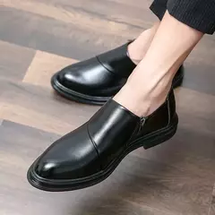 Imagem do WAERTA-Mocassins de couro casual masculino, sapatos simples, calçado leve, sapatos de luxo com zíper, moda