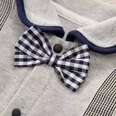 Macacão de algodão manga comprida para bebê recém-nascido, estilo cavalheiro, alças de festa, roupas confortáveis, primavera e outono, 0-18 - Wolf Magazine
