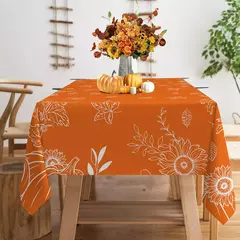 Toalha de mesa retangular de abóboras laranja, decoração de festa, colheita de outono, à prova d'água, toalha de mesa de cozinha, decorações de ação de graças - loja online