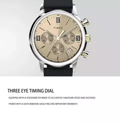 TIMEX-Men's Luxury Trend Quartz Watch, Impermeável, Multi Função, Fantasia, Redondo, Inoxidável, Três Olhos - loja online